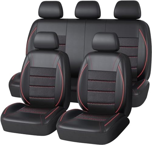 car pass universal fit piping leather car seat, front angle view