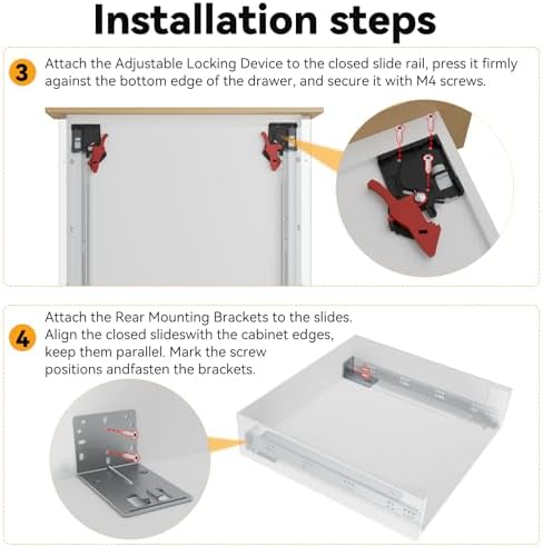 undermount soft close heavy duty drawer slides 21, front angle view