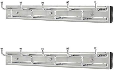 rev-a-shelf sliding belt rack for closets, min opening shown in use