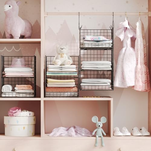 yuyetuyo 5 tier closet hanging organizer and storage shown in use
