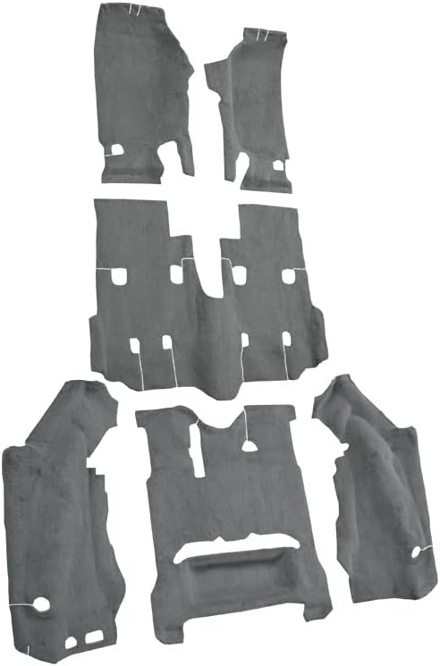 Replacement Auto Carpet Floor Liner - Molded Cutpile - fits 2007-2010 Jeep Wrangler 4 Door Unlimited Complete (Black)