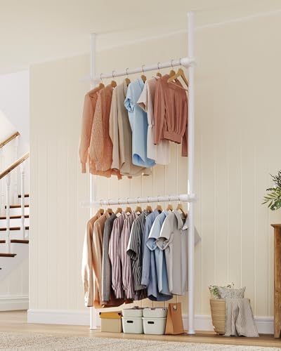 floor to ceiling clothes rack, heavy-duty telescopic garment, package contents