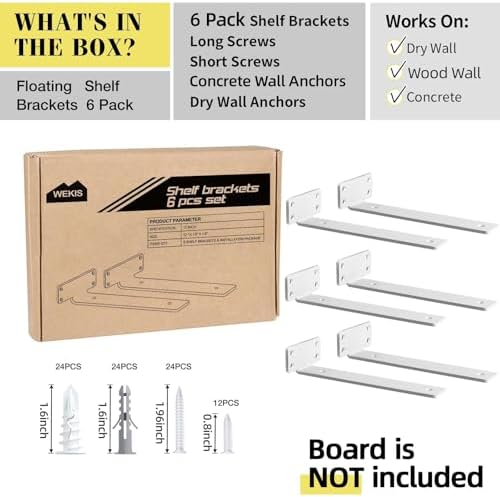 shelf brackets, heavy duty floating shelf brackets 12-inch, side view