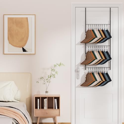 hapirm over door hat rack - 3 tier showing dimensions