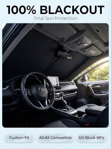 Proadsy Windshield Sun Shade Custom Fit BMW X7 2019-2026 Ice Crystal Black Front Window Sunshade UV and Heat Blocker Foldable Visor Keeps Car Cooler for Summer Parking and Daily Use