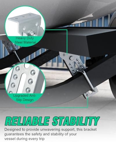 heavy duty boat trailer bunk brackets, 4 pcs shown in use