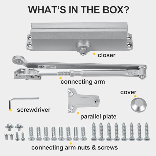 grade 1 commercial door closer, heavy duty auto, package contents