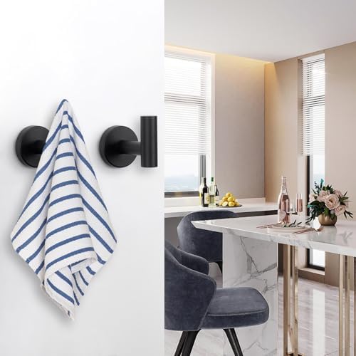nearmoon bath towel hooks- sus 304 stainless steel, front angle view
