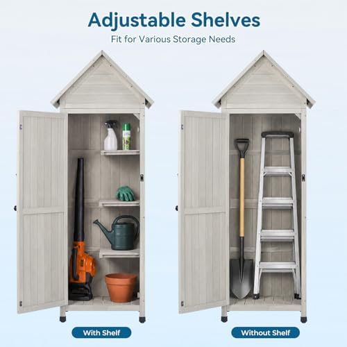 narrow outdoor storage cabinet, 67" wooden vertical garden showing dimensions
