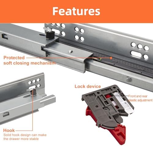 undermount drawer slides hlc undermount soft close drawer, side view