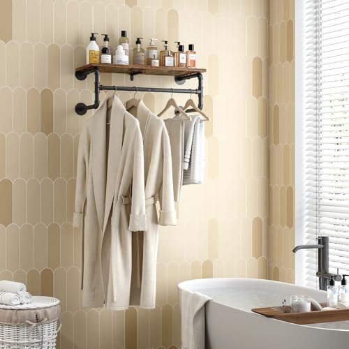 clothes rack wall mounted, 29.1in shelf with hanging, package contents