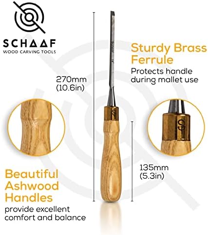 schaaf tools 4-piece wood chisel set for woodworking, close-up detail