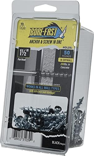 hillman borefast drywall anchors, 1-1/2in pan head, 75, front angle view