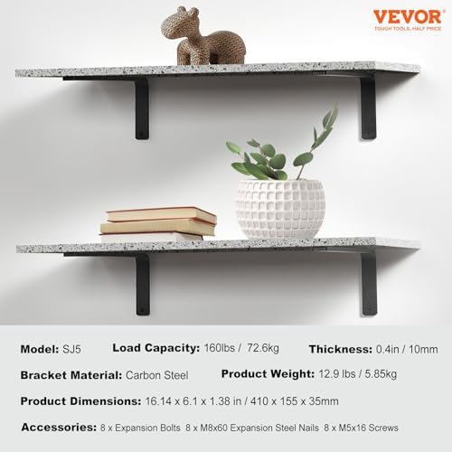 vevor shelf bracket 16 x 6 in, 4 on a desk or shelf