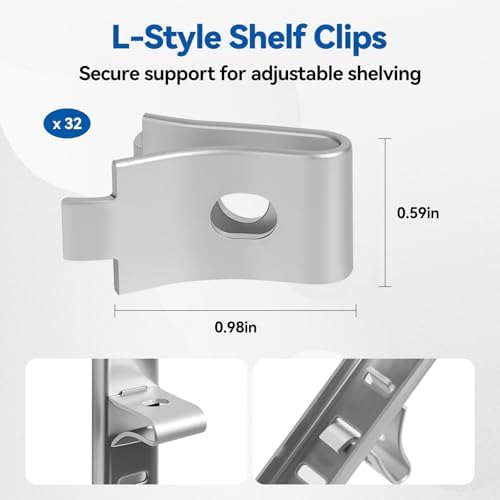 adjustable shelf bracket 40 inch 8 pack wall showing dimensions
