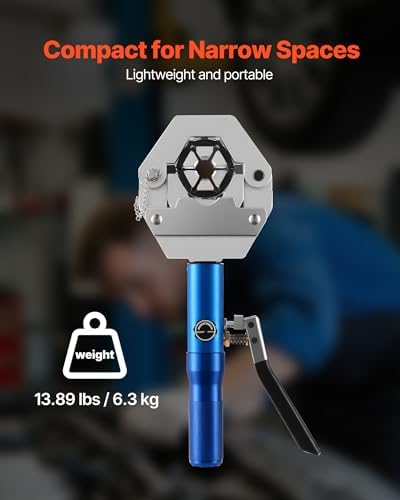 vevor hydraulic hose crimper, hydra-krimp ac hose crimper showing dimensions