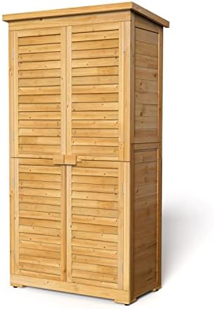 gizoon outdoor storage cabinet with 3 shelves, double, view 9