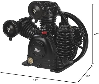 northstar air compressor pump, 2-stage, 3-cylinder, 14.9 cfm, front angle view