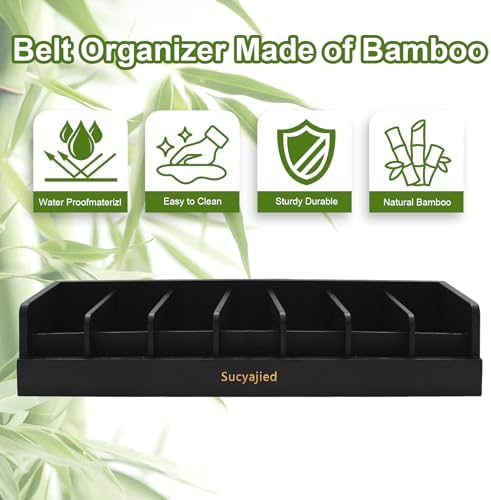 belt organizer, black, 7 compartments shown in use