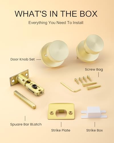 haidms brushed gold door knob interior privacy door on a desk or shelf
