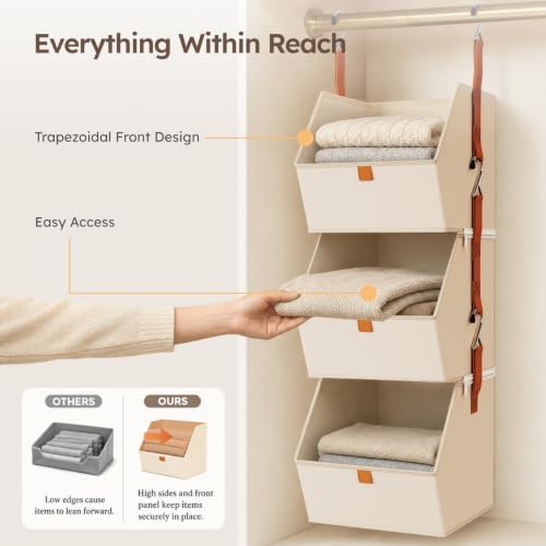 homsorout hanging closet organizer, modular 4-in-1 hanging shelves, package contents