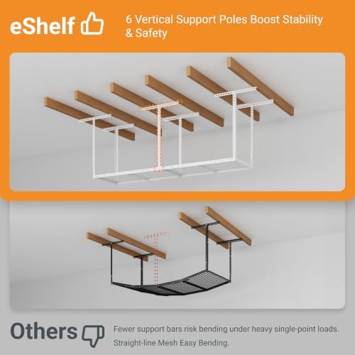2x8ft overhead ceiling garage storage rack, 400lbs capacity showing dimensions