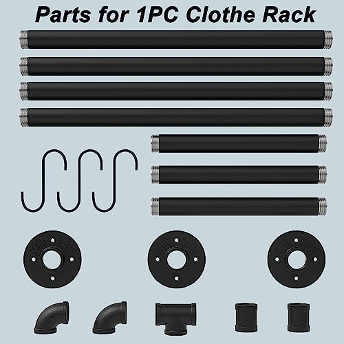 industrial pipe clothes rack with 3 s-shaped hooks on a desk or shelf