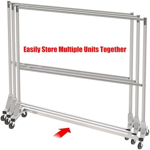 simple houseware commercial grade z-base double rod garment, front angle view