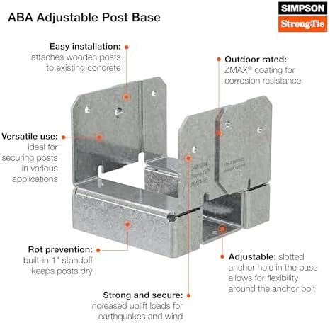 simpson strong-tie aba44z post base - zmax galvanized on a desk or shelf