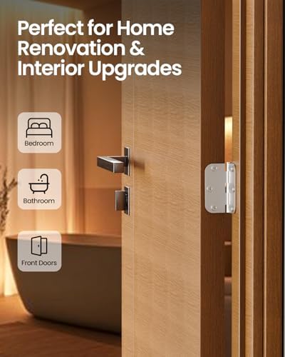 door hinges brushed nickel 36 pack 3.5 inch, close-up detail