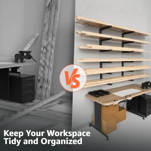 yyr wood organizer and lumber storage rack wall, side view