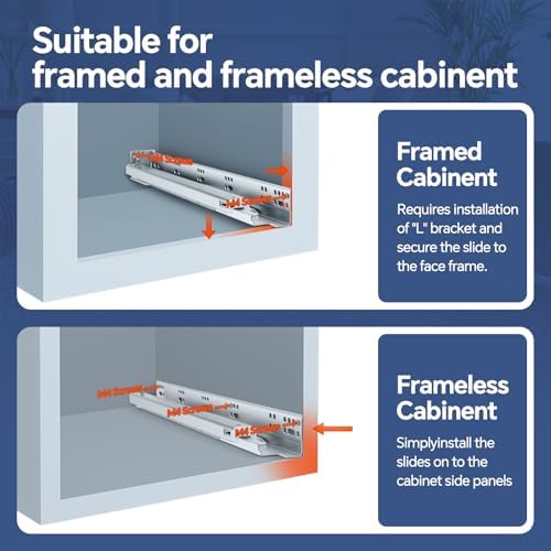 tobegreat 21 inch undermount soft close drawer slides showing dimensions