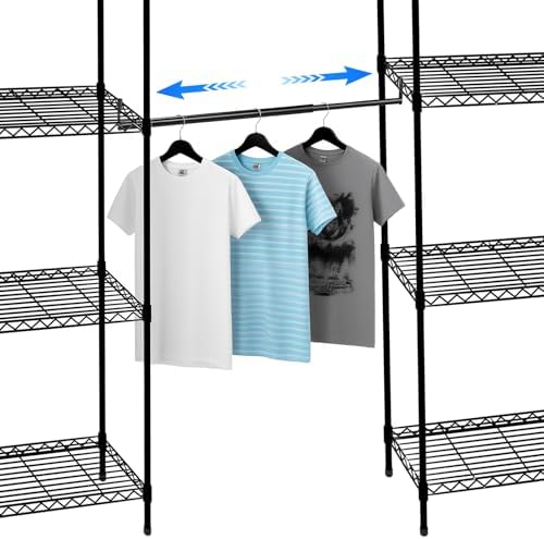 threehoney expandable closet hanger rod for wire shelf showing dimensions