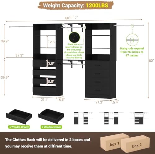 aheaplus closet system, wood closet organizer system with, view 9
