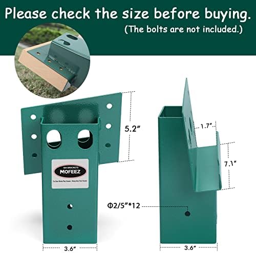 mofeez outdoor 4x4 compound angle brackets for deer, close-up detail