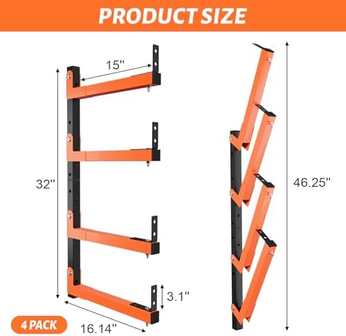 32" lumber storage rack, upgrade folding lumber rack shown in use