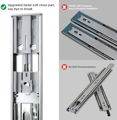20 inch drawer slides 4 pairs (8pcs) soft showing dimensions