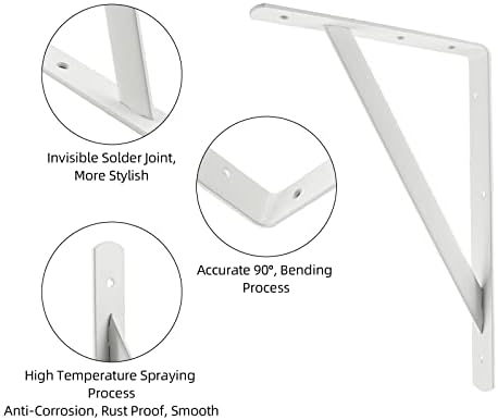 heavy duty shelf brackets, 12 x 8 inch shown in use