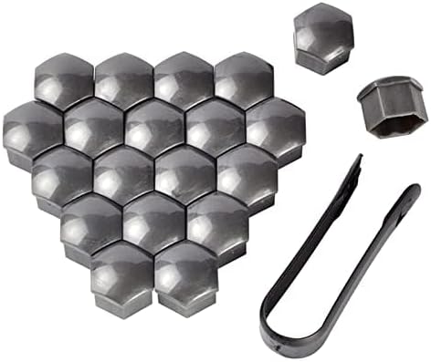20Pcs Lug Nut Covers for Porsche Cayman (981c) 2015-2016, Wheel Nut Caps Rustproof Protector Dustproof Exterior Accessories,Grey-19mm