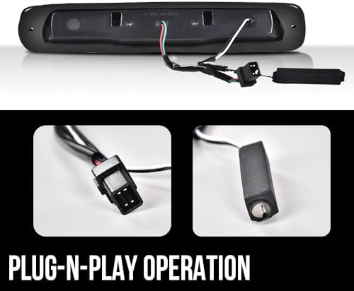 G-PLUS LED Third Brake Light Fit 1999-2007 Chevy Silverado GMC Sierra | High Mount Stop Light Cargo Light,Fit 1999-2007 Silverado/Sierra 1500 2500 3500 HD,Smoke Lens Black Housing,5978318
