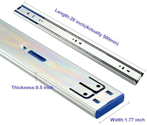 20 inch 10 pairs soft close drawer slides, package contents