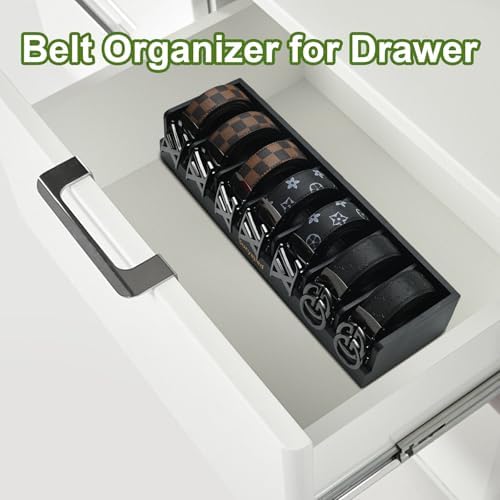 belt organizer, black, 7 compartments, side view