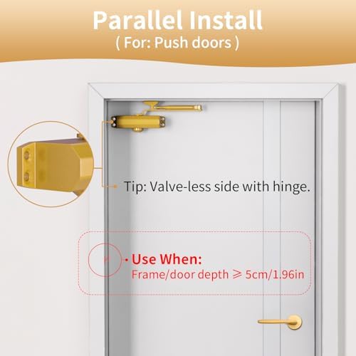 commercial grade door arm, dullgolden finish, large size, package contents