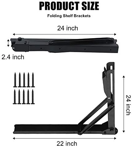 walmann 24" folding shelf brackets, collapsible brackets for, package contents