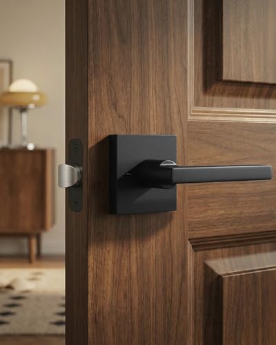 goldenwarm black interior door handles, matte black door, close-up detail