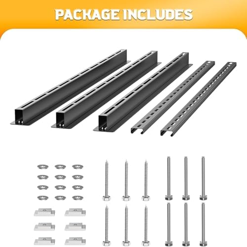 walmann overhead tote storage rails system, garage ceiling, front angle view