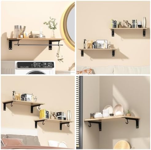 closet rod bracket heavy duty,10x5.6in closet shelf brackets, front angle view