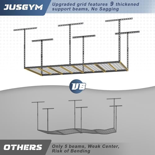 3x6ft overhead garage storage rack 450lbs capacity, 26"-40", close-up detail