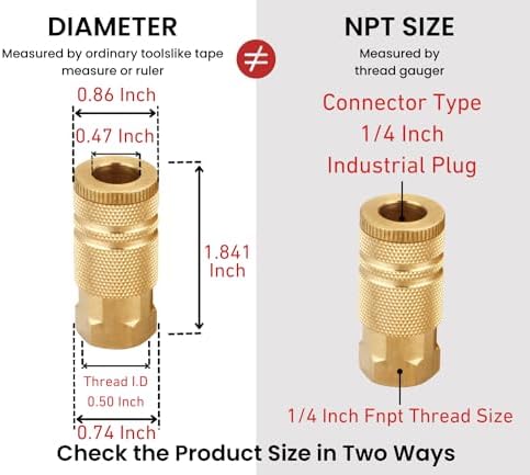 coupler and plug kit, 1/4 inch npt, industrial, package contents