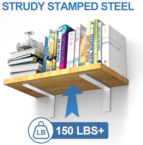 heavy duty shelf brackets, 6 pack 12 inch shown in use